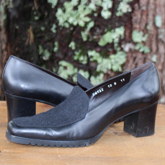 Cole Haan Women's Black Leather Slip on Comfort Heels Pumps Italy Size 10 - Picture 1 of 12
